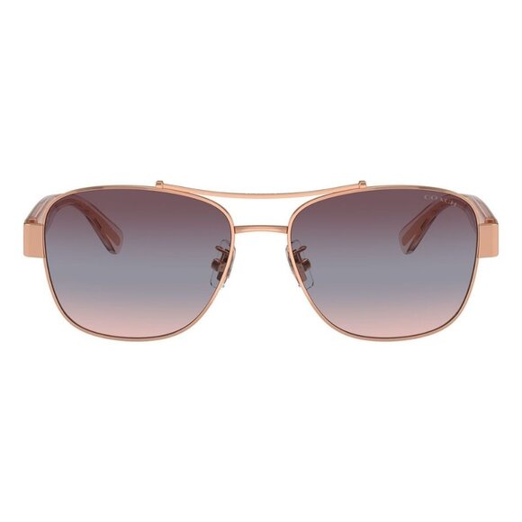 New COACH CR617 Pink Aviator HC7161 9331/0J Sunglasses Women - Picture 2 of 6